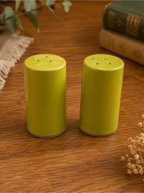 Vintage Lime Green plastic Salt and Pepper Shakers